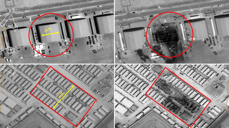 IMÁGENES de la destrucción de una base estadounidense en el Golfo tras nuevo ataque iraní
