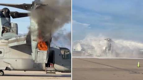VIDEO: Se incendia un avión militar durante un entrenamiento en EE.UU.