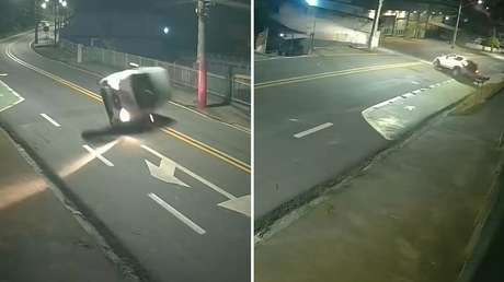 Increíble accidente: un coche se voltea y termina otra vez sobre sus ruedas (VIDEO)