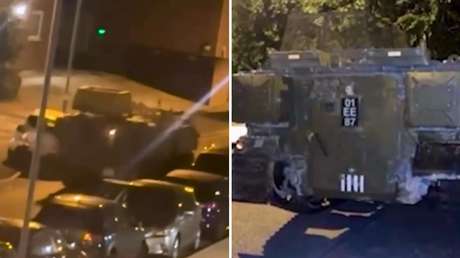 VIDEO: Militares ebrios causan estragos con un tanque de 15 toneladas en una base británica