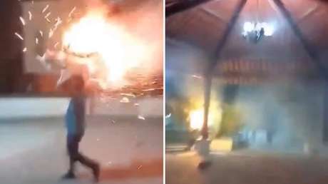 FUERTE VIDEO: Una celebración termina en tragedia tras explosión de pirotecnia