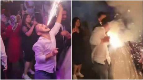 VIDEO: El aparatoso accidente de un joven que intentó llamar la atención con pirotecnia en la boca