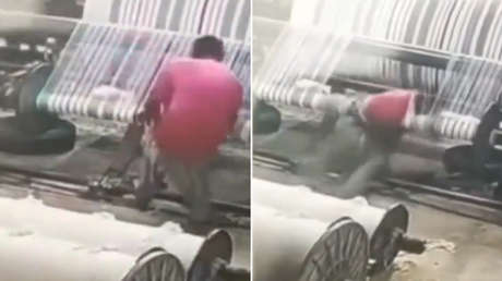 VIDEO: Máquina de tejer atrapa y mata a trabajador en una fábrica textil