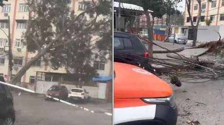 ESPANTOSO MOMENTO que vive un repartidor de bombonas de gas en medio de una fuerte ventisca