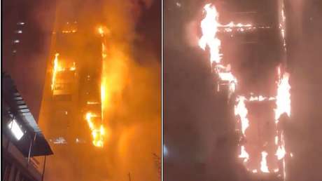 IMPACTANTES IMÁGENES: Masivo incendio consume por completo un edificio