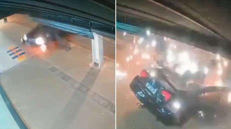 VIDEO: Brutal impacto de un coche contra un poste en Brasil