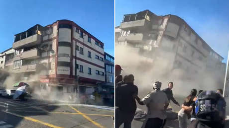VIDEO: El estremecedor colapso de un edificio durante el potente terremoto en Colombia