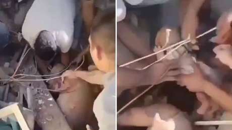 VIDEO: Rescatan con vida a una mujer y a su bebé tras terremoto en Colombia