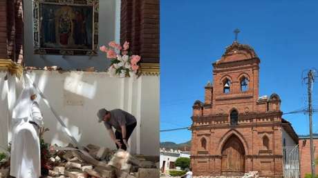 Capilla en ruinas y un mensaje de fe: un VIDEO que conmueve tras sismo en Colombia