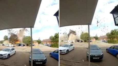 VIDEO: Explosión manda a volar el techo de un bungaló por los aires