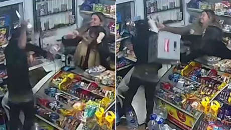 Ladrón entra a robar en un local en Argentina y termina golpeado por dos mujeres (VIDEO)