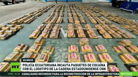 Policía de Ecuador incauta paquetes de cocaína con el logotipo de la CNN