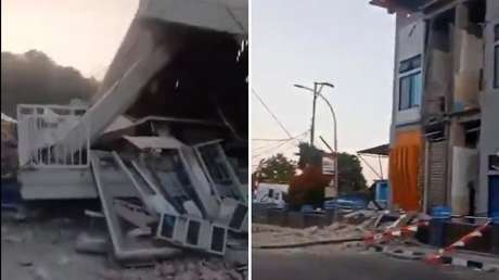 PRIMERAS IMÁGENES tras el potente sismo de 7,7 en Indonesia