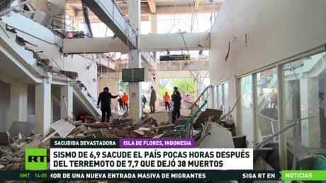 Sismo de 6,9 sacude Indonesia horas después del terremoto de 7,7 que dejo 38 muertos