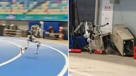 Robot chino rompe el récord de Usain Bolt… y una caja eléctrica al frenar (VIDEO)