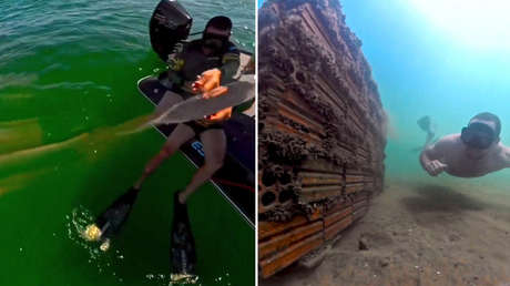 Buzo encuentra un inesperado 'tesoro' bajo las aguas de un lago (VIDEO)