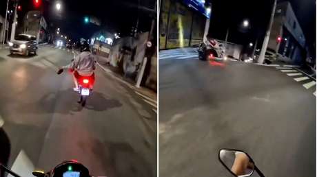 IMPACTANTE VIDEO: Automóvil choca con una moto a toda velocidad
