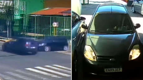 Salvado por centímetros: automóvil queda perfectamente estacionado luego de chocar con otro (VIDEO)