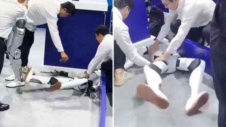VIDEO: Un robot sufre un 'violento ataque' durante una conferencia internacional en China