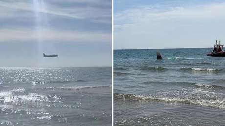 Momento en que una avioneta se estrella en el agua tras declarar una emergencia (VIDEO)