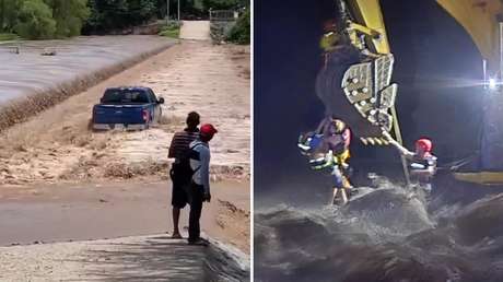 VIDEO: Una camioneta fue arrastrada por el río y sus ocupantes pasaron horas atrapados