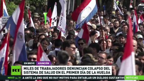 Miles de trabajadores denuncian el colapso del sistema de salud en el primer día de huelga en Paraguay