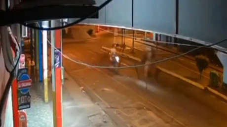 Caballo y motocicleta protagonizan un insólito choque (VIDEO)