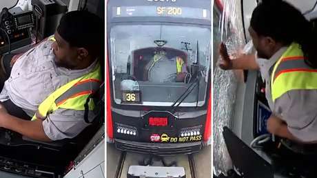 VIDEO: Momento en que un conductor se queda dormido y choca su tranvía de frente