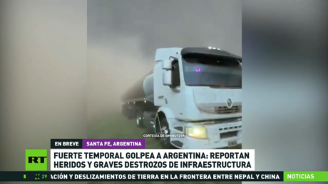Heridos y graves destrozos en infraestructura por fuerte temporal en Argentina