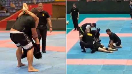 FUERTES IMÁGENES: Atleta de jiu-jitsu queda paralizado por un golpe con una maniobra ilegal