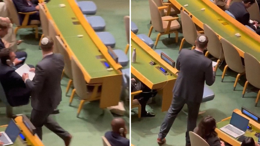 Israel pasa lista a las delegaciones que abandonaron la ONU durante el discurso de Netanyahu (VIDEO)