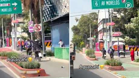 VIDEO: Motociclista invade la ciclovía para golpear a un ciclista y huye entre los autos