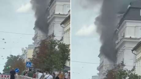 Dron impacta contra el edificio central del Servicio de Seguridad de Ucrania en Kiev (VIDEO)