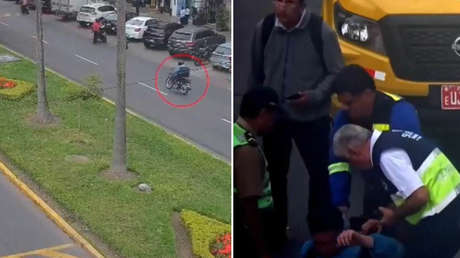 VIDEO: Conductor embiste a un ladrón que se escapaba en moto