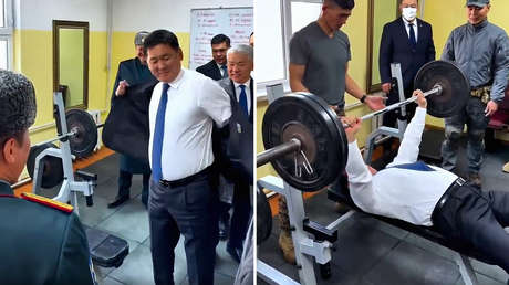 VIDEO: Un presidente asiático sorprende al hacer 20 repeticiones de 100 kg en 'press' de banca