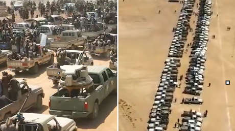 VIDEO: Impresionante caravana hutí armada avanza por el desierto
