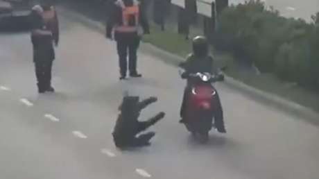VIDEO: Atropella a una agente de tránsito, huye en moto y desata una intensa persecución