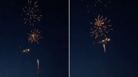 VIDEOS: Pirotecnia por fiesta patria obliga a un avión a maniobrar de emergencia