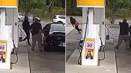 Un asaltante es recibido a tiros por el hombre al que intentaba robarle (VIDEO FUERTE)
