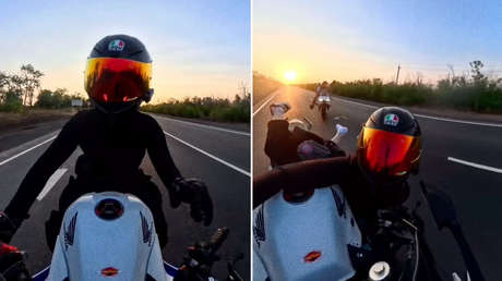VIDEO: Sufre brutal caída y su moto sigue avanzando sola como un "fantasma"