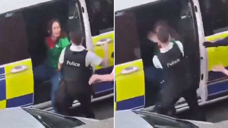 VIDEO INDIGNANTE: Un agente de Policía abofetea y empuja violentamente a una mujer esposada
