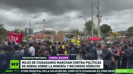 Miles de ciudadanos en Ecuador marchan contra las políticas de Noboa sobre la minería y los recursos hídricos