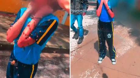VIDEO: Un motociclista salva a una niña de morir atrapada en medio de un violento ataque de abejas
