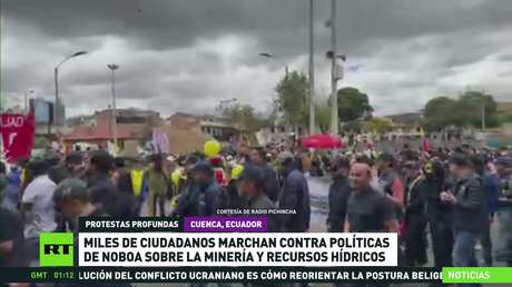 Miles de ecuatorianos marchan contra las políticas de Noboa sobre la minería y los recursos hídricos