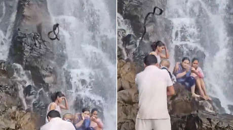 Lo que cayó junto a este hombre desde una cascada deja a todos boquiabiertos (VIDEO)