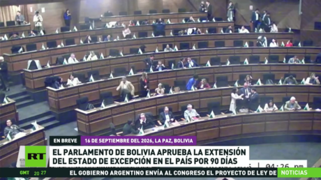 El Parlamento de Bolivia aprueba la extensión del estado de excepción en el país por otros 90 días