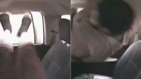 Una fuga de película: Hombre esposado rompe la ventanilla de una patrulla y se escapa (VIDEO)