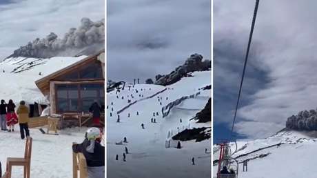 VIDEOS: Potente y repentino pulso eruptivo de un volcán sorprende a decenas de esquiadores