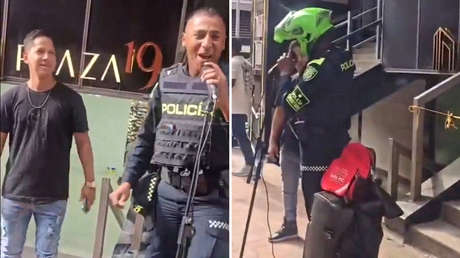 VIDEO: Un policía asusta a un cantante callejero al acercarse, pero pasa esto