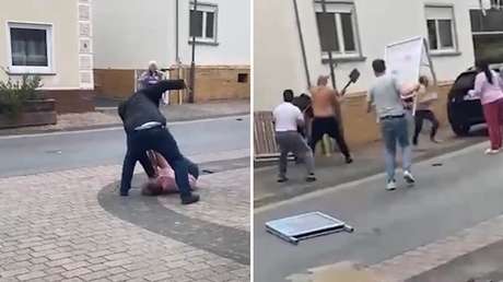 Rodillo, pala y letreros: vecinos salvan a mujer de ataque mortal en plena calle (VIDEO)